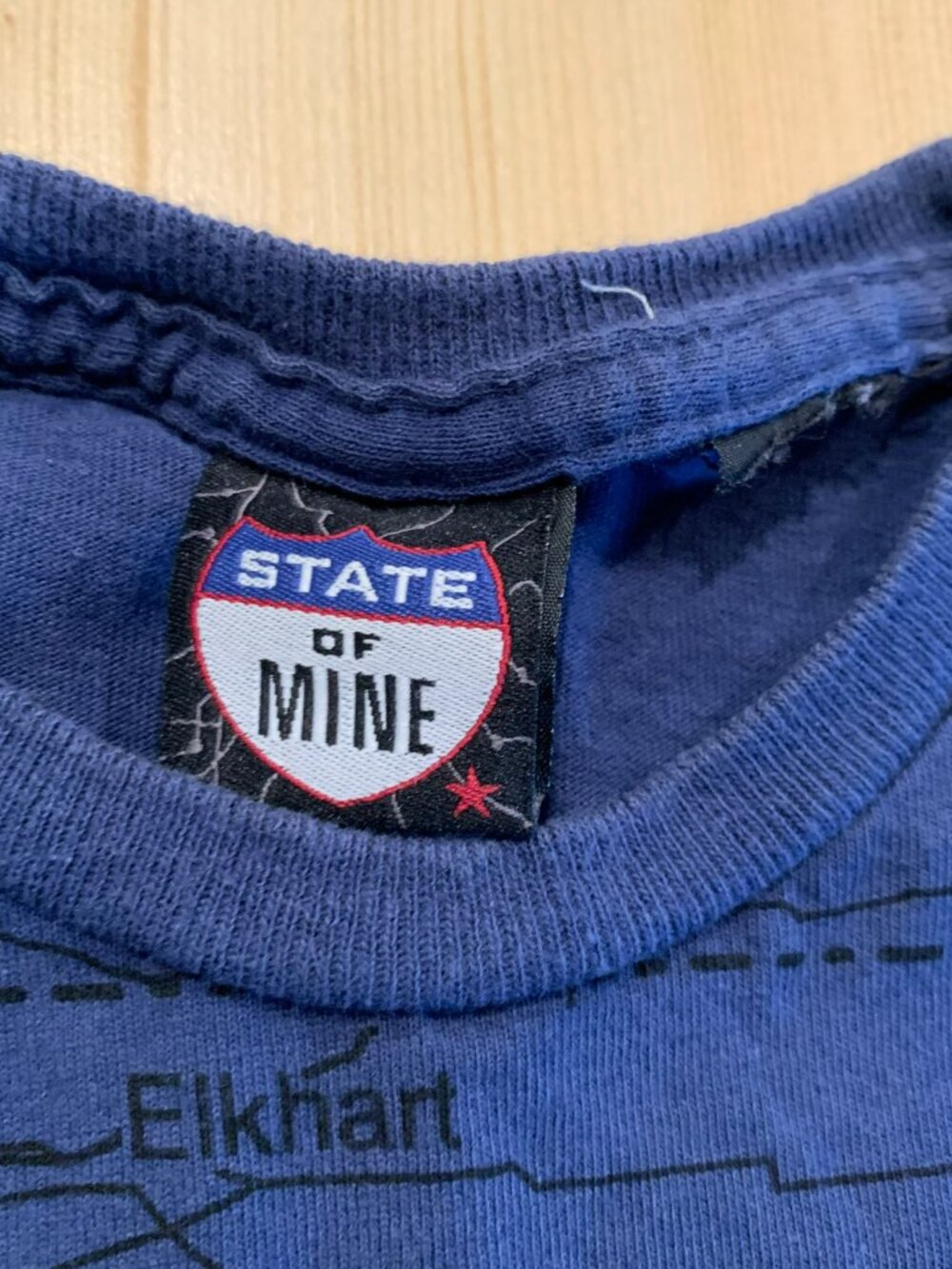 Vintage 90s State Of Mine Indiana Gr8 St8 AOP Map Amber Waves Grain T-Shirt XL - Picture 7 of 11